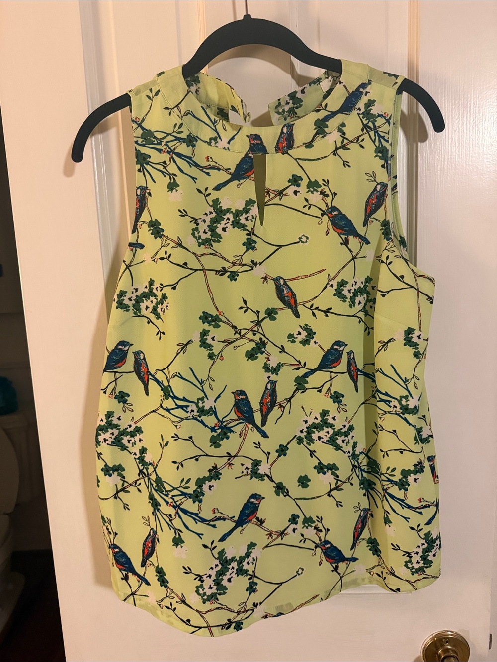 Darling Lime Green Sleeveless Bird Print Camisole
